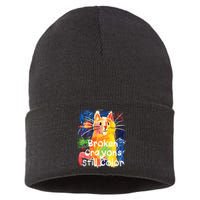 Broken Crayons Still Color Cat Teacher Sustainable Knit Beanie