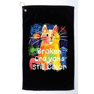 Broken Crayons Still Color Cat Teacher Platinum Collection Golf Towel