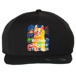 Broken Crayons Still Color Cat Teacher Wool Snapback Cap