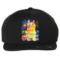 Broken Crayons Still Color Cat Teacher Wool Snapback Cap