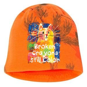 Broken Crayons Still Color Cat Teacher Kati - Camo Knit Beanie