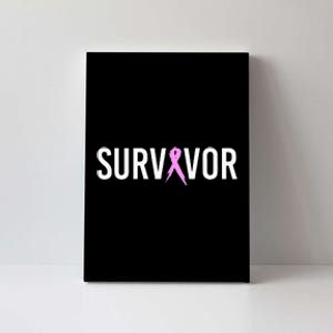 Breast Cancer Survivor Design WIth Pink Cancer Ribbon Canvas