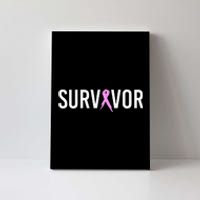 Breast Cancer Survivor Design WIth Pink Cancer Ribbon Canvas