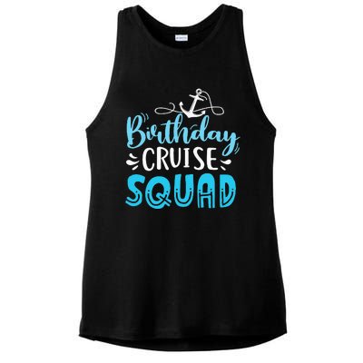 Birthday Cruise Squad Cruising Vacation Ladies PosiCharge Tri-Blend Wicking Tank