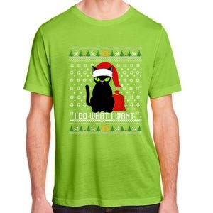 Black Cat Santa Hat I Do What I Want Ugly Christmas Cool Gift Adult ChromaSoft Performance T-Shirt