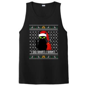 Black Cat Santa Hat I Do What I Want Ugly Christmas Cool Gift PosiCharge Competitor Tank