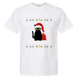 Black Cat Santa Hat I Do What I Want Ugly Christmas Cool Gift Garment-Dyed Heavyweight T-Shirt