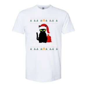 Black Cat Santa Hat I Do What I Want Ugly Christmas Cool Gift Softstyle CVC T-Shirt