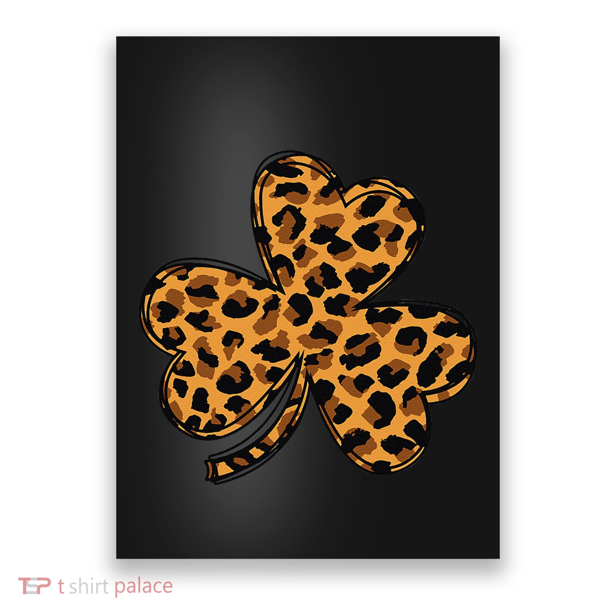 Brown Color Shades Camo Leopard Clover Poster