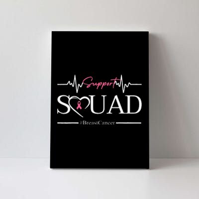 Breast Cancer Squad With Heart And P.Ink Ribbon Gift Canvas