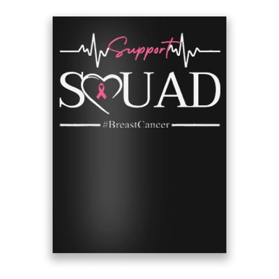 Breast Cancer Squad With Heart And P.Ink Ribbon Gift Poster