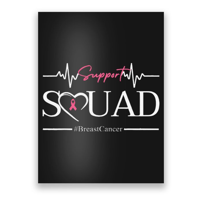 Breast Cancer Squad With Heart And P.Ink Ribbon Gift Poster