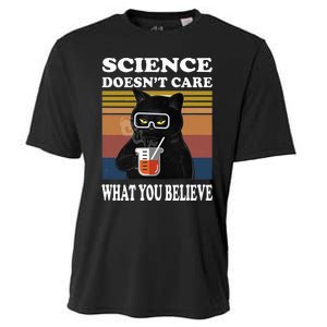 Black Cat Scientist Science DoesnT Care What You Believe Cooling Performance Crew T-Shirt