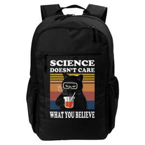 Black Cat Scientist Science DoesnT Care What You Believe Daily Commute Backpack