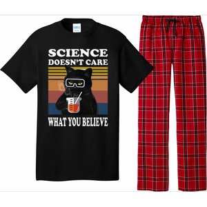 Black Cat Scientist Science DoesnT Care What You Believe Pajama Set