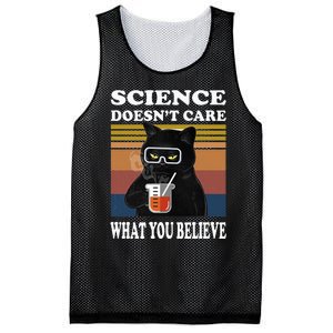 Black Cat Scientist Science DoesnT Care What You Believe Mesh Reversible Basketball Jersey Tank