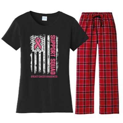 Breast Cancer Support Squad Breast Cancer Women's Flannel Pajama Set