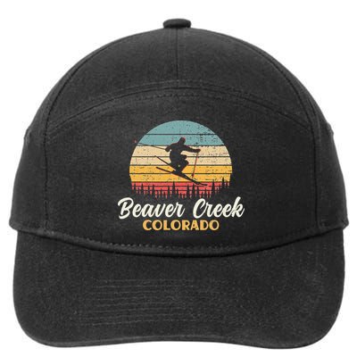 Beaver Creek Skiing Colorado Vintage Mountain Ski Vacation 7-Panel Snapback Hat