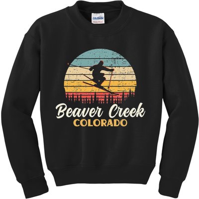 Beaver Creek Skiing Colorado Vintage Mountain Ski Vacation Kids Sweatshirt