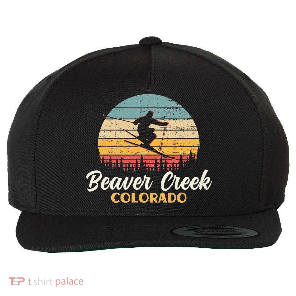 Beaver Creek Skiing Colorado Vintage Mountain Ski Vacation Wool Snapback Cap