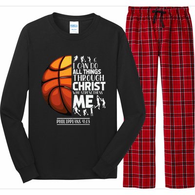 Basketball Christian Saying Motivational Words Inspiration Long Sleeve Pajama Set