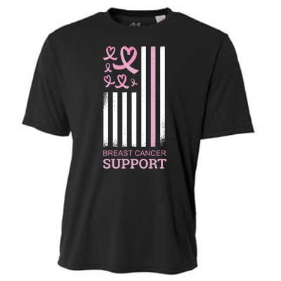 Breast Cancer Support Usa Flag Cooling Performance Crew T-Shirt