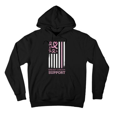 Breast Cancer Support Usa Flag Hoodie