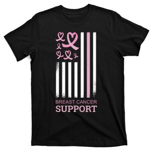 Breast Cancer Support Usa Flag T-Shirt