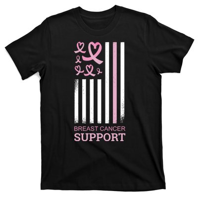 Breast Cancer Support Usa Flag T-Shirt