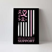 Breast Cancer Support Usa Flag Canvas