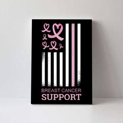 Breast Cancer Support Usa Flag Canvas