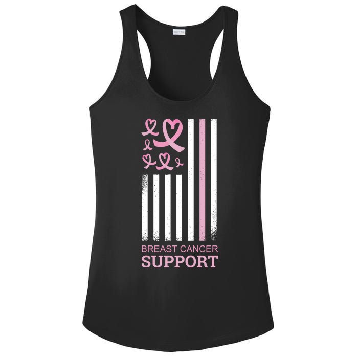 Breast Cancer Support Usa Flag Ladies PosiCharge Competitor Racerback Tank