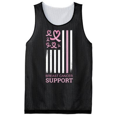 Breast Cancer Support Usa Flag Mesh Reversible Basketball Jersey Tank