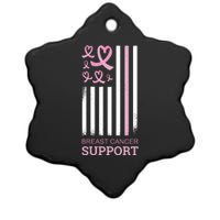 Breast Cancer Support Usa Flag Ceramic Star Ornament