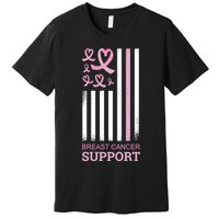 Breast Cancer Support Usa Flag Premium T-Shirt