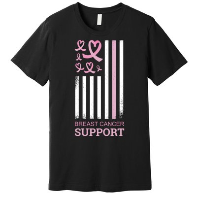 Breast Cancer Support Usa Flag Premium T-Shirt