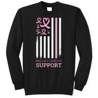 Breast Cancer Support Usa Flag Tall Sweatshirt