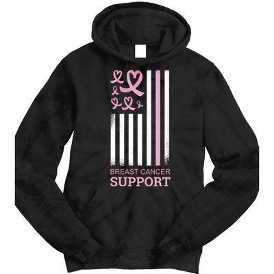 Breast Cancer Support Usa Flag Tie Dye Hoodie