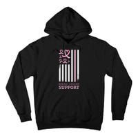 Breast Cancer Support Usa Flag Tall Hoodie