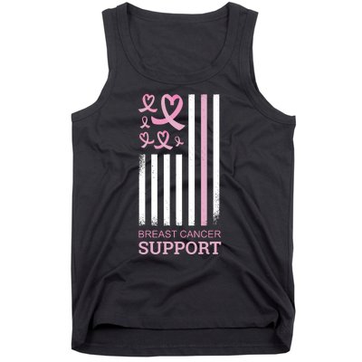 Breast Cancer Support Usa Flag Tank Top