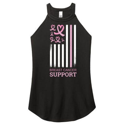 Breast Cancer Support Usa Flag Women's Perfect Tri Rocker Tank