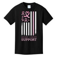 Breast Cancer Support Usa Flag Kids T-Shirt