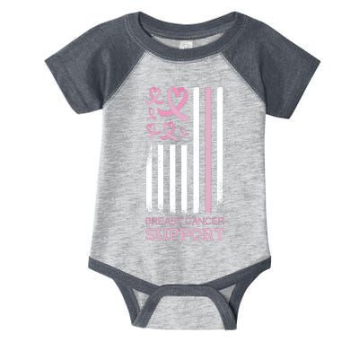 Breast Cancer Support Usa Flag Infant Baby Jersey Bodysuit