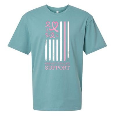 Breast Cancer Support Usa Flag Sueded Cloud Jersey T-Shirt