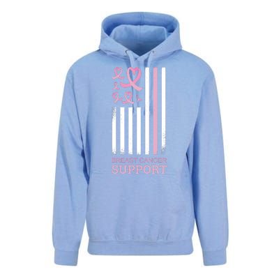 Breast Cancer Support Usa Flag Unisex Surf Hoodie