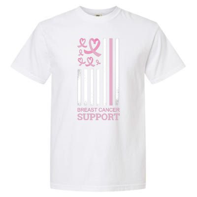 Breast Cancer Support Usa Flag Garment-Dyed Heavyweight T-Shirt