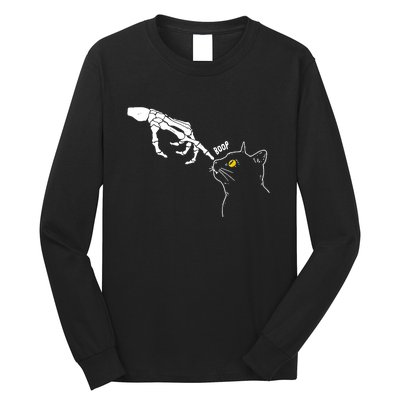 Boop Cat Skeleton Hand Funny Long Sleeve Shirt