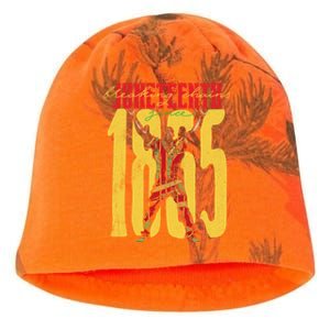 Breaking Chains Since 1865 Junenth Black History Gift Kati - Camo Knit Beanie