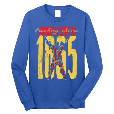 Breaking Chains Since 1865 Junenth Black History Gift Long Sleeve Shirt