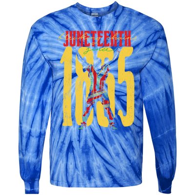 Breaking Chains Since 1865 Junenth Black History Gift Tie-Dye Long Sleeve Shirt